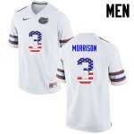 Men's Florida Gators #3 Antonio Morrison NCAA Nike White USA Flag Fashion Authentic Stitched College Football Jersey KHT3262IG